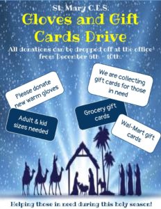 Gloves & Gift Cards Drive: December 6th-10th